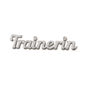 Pin "Trainerin" mit Strasssteinen